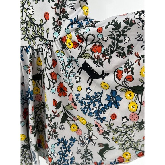 Dotdotsmile Girls Dress Size 2T Gray with Flowers and Animals New With Tags - Picture 3 of 4